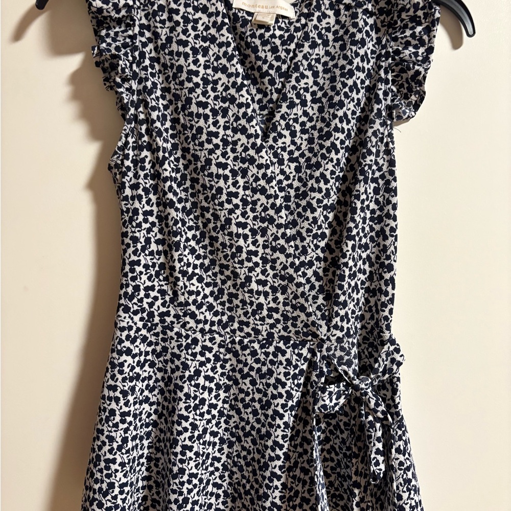 Floral Wrap Shirt in Black and White